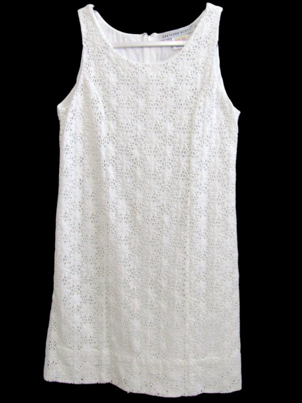 Gretchen Scott White Lace Daisy Dress Womens Size S Lined Cotton Resort Cottage